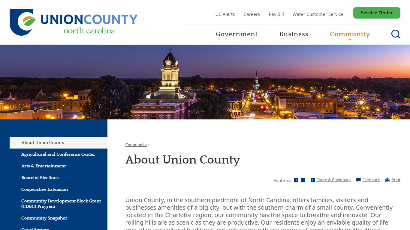 About Union County | Union County, NC