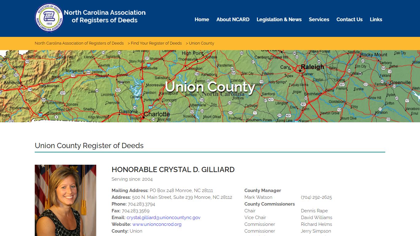 Union County – North Carolina Association of Registers of Deeds