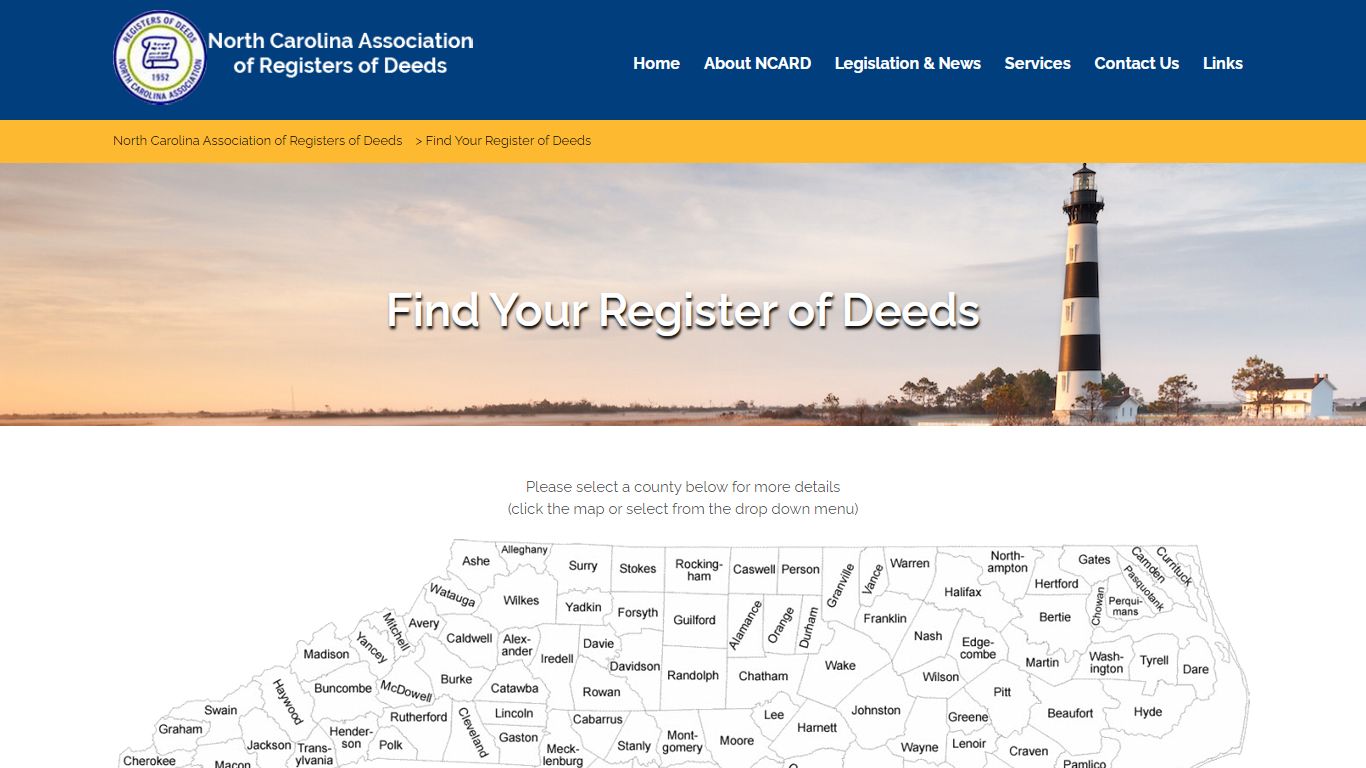 Find Your Register of Deeds – North Carolina Association of Registers ...